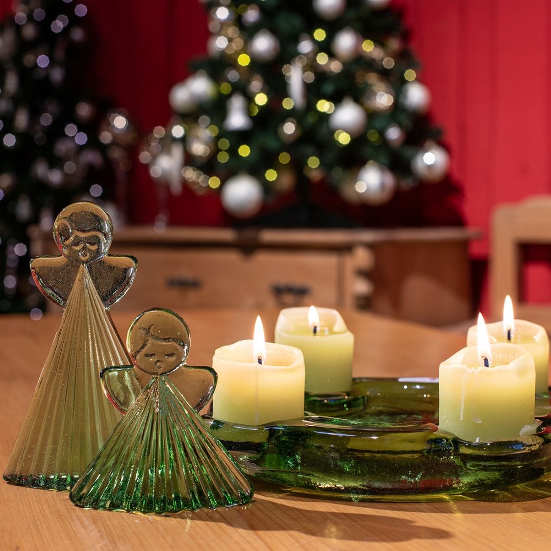 Original Thüringer Waldglas Adventskranz ein Klassiker der Adventsromantik