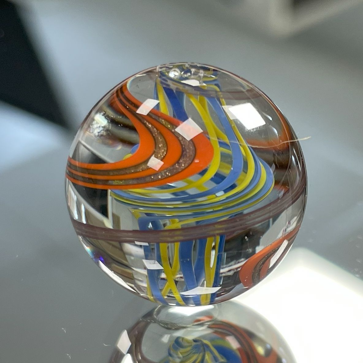 Original Lauschaer UnikatMurmel 2,5 cm Echte Handarbeit! SammlerMurmel aus Lauschaer Glas