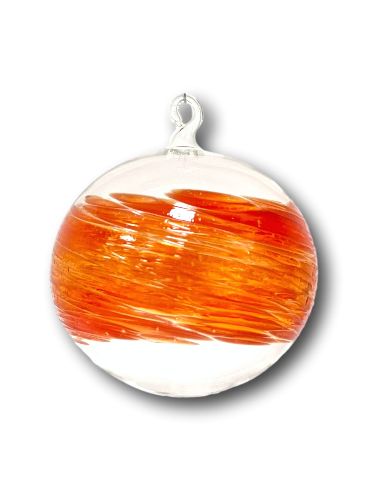 'Johanna' Echtglas-Weihnachtskugel mit Glasöse, ca. 10 cm rotes Glasgranulat, 4-fach gepackt