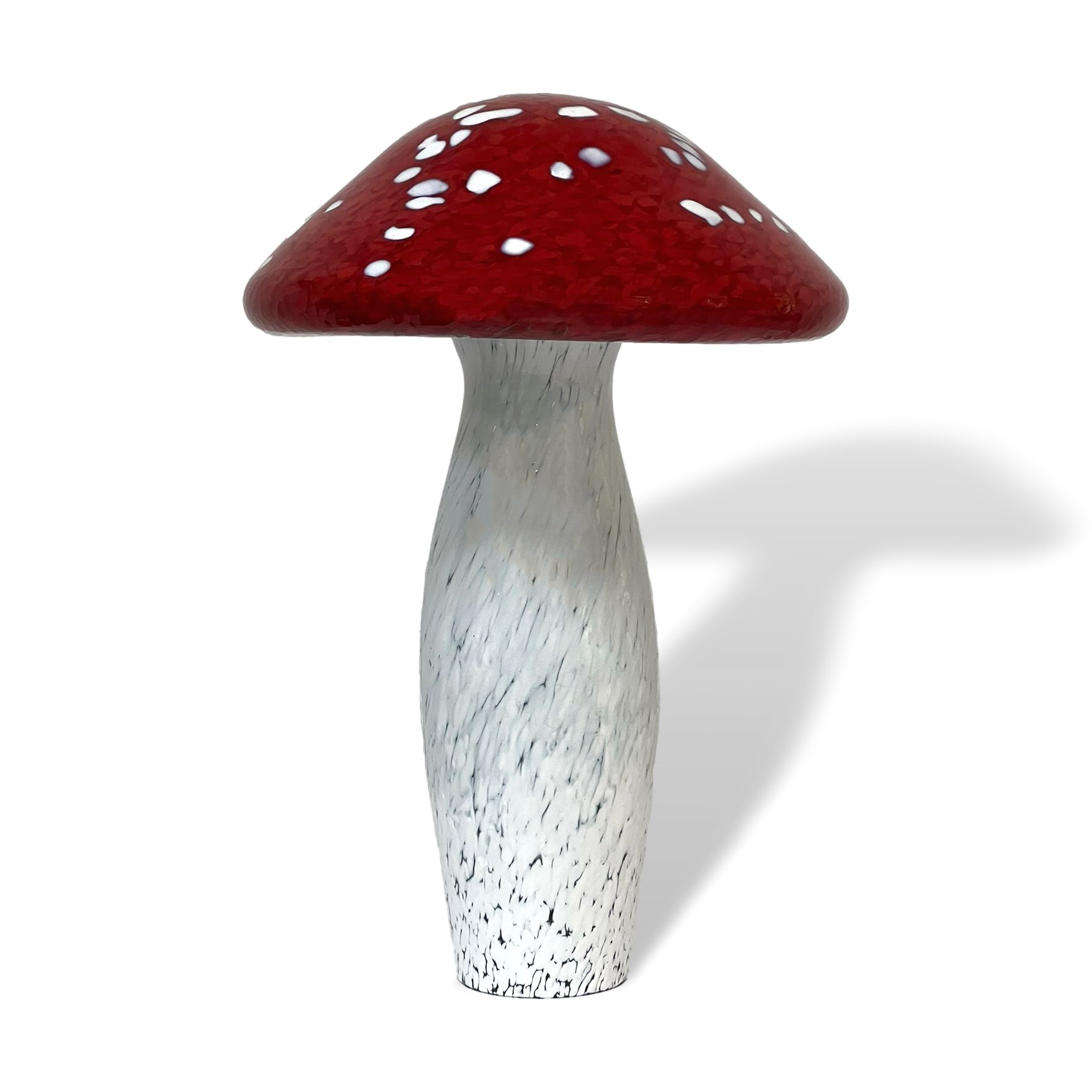 Fliegenpilz aus Glas, ca. 22-25 cm groß, cm rot-weiß getupft mir runder Kappe Fliegenpilz aus Glas, ca. 22-25 cm groß, cm rot-weiß getupft mir runder Kappe