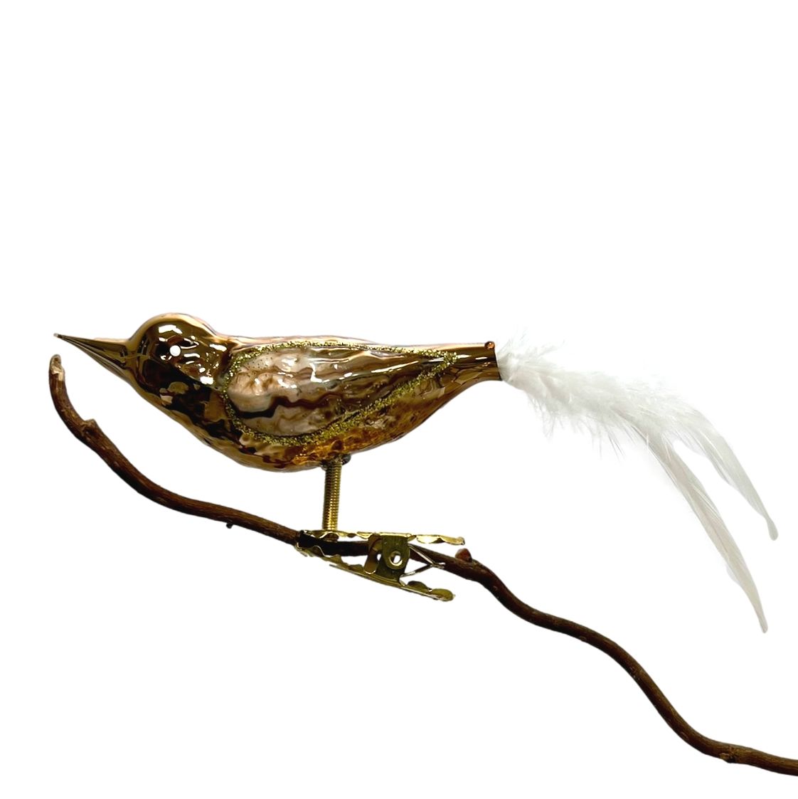 Christbaum Vogel Lauflack Palisander Gold verziert ca. 13cm Weihnachtsbaumschmuck PALISANDER, 4 -teilig Christbaum Vogel Lauflack Palisander Gold verziert ca. 13cm Weihnachtsbaumschmuck PALISANDER, 4 -teilig
