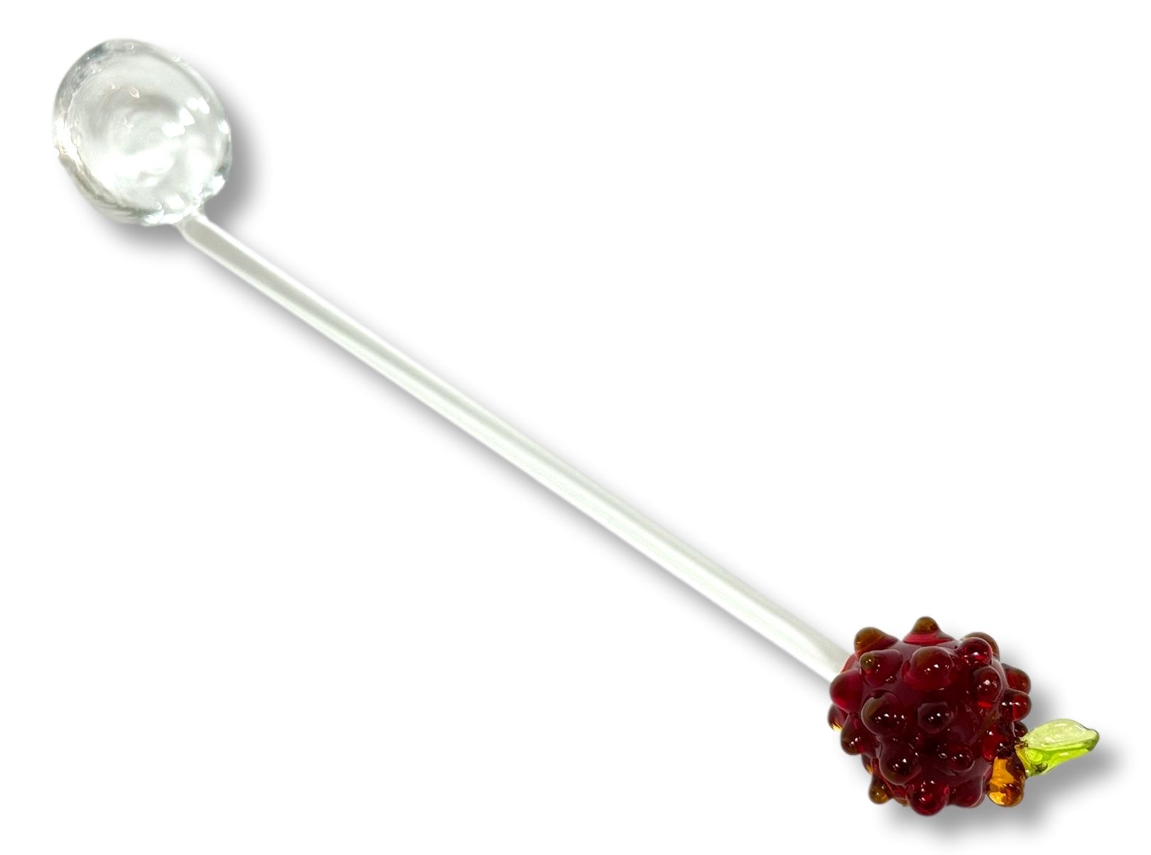 Marmeladenlöffel aus Glas mit Himbeere, ca. 14cm Löffel für Konfitüre und Gelee