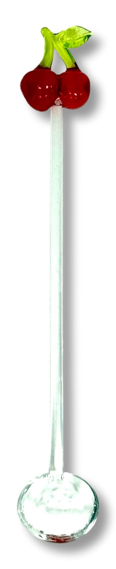 Marmeladenlöffel aus Glas mit Kirsche, ca. 14cm Löffel für Konfitüre und Gelee