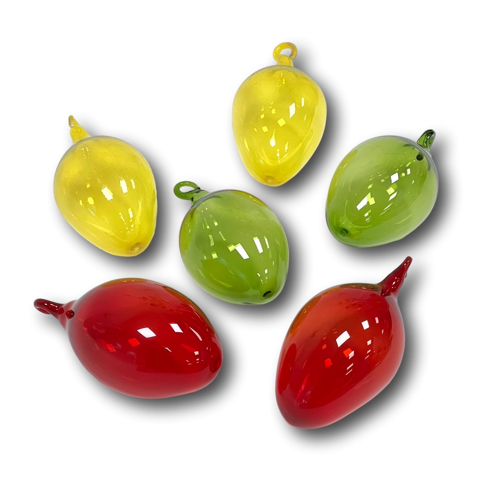 Set Ostereier 3 Farben aus echtem Farbglas, unifarben Osterei, farbig 6 Stück, geschmackvolles Set