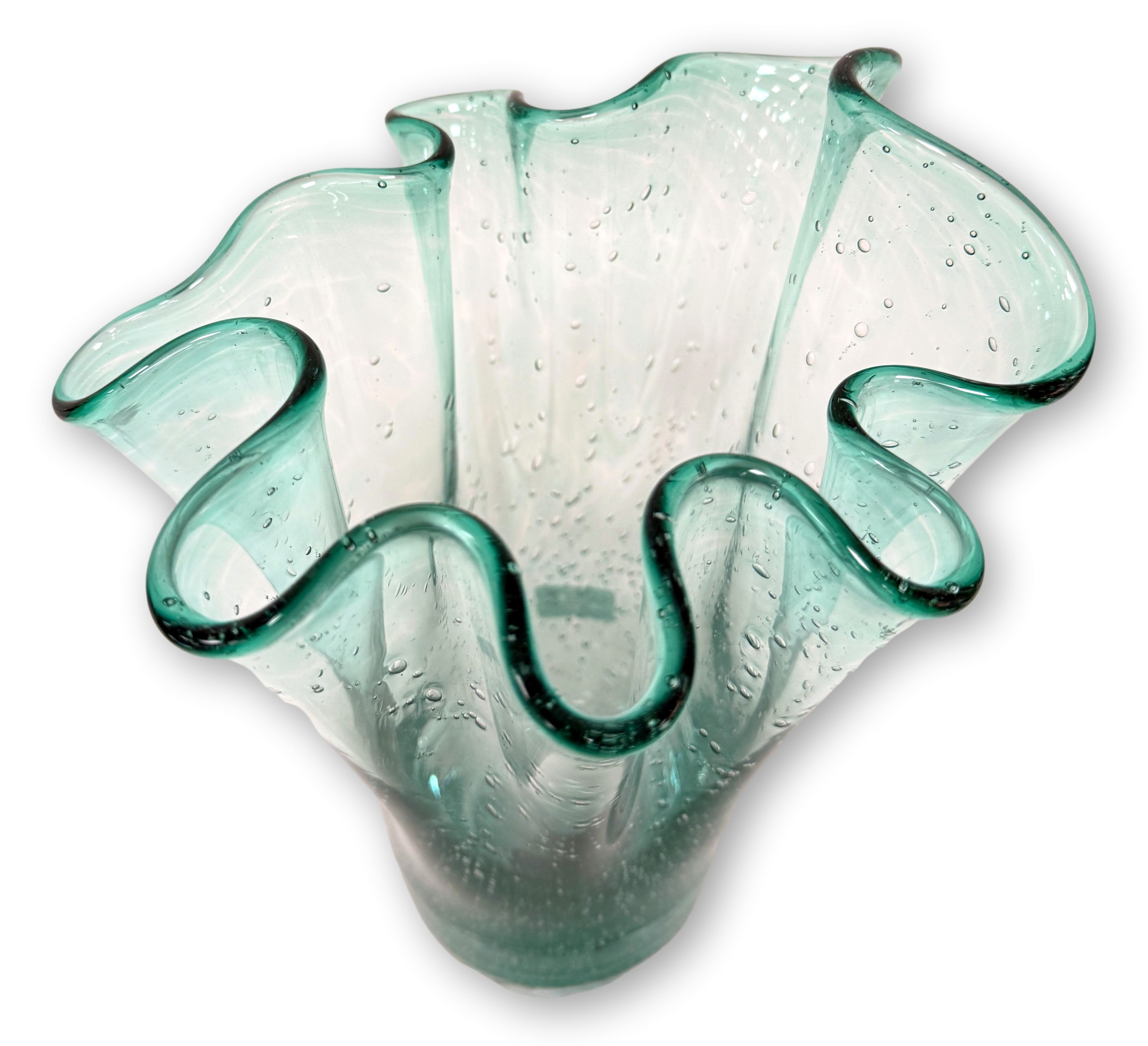 Original Lauschaer Glasvase "Florentine" - Retro-Klassiker Faltenvase, ofenfertige, klassische Vase mit dem Abriss