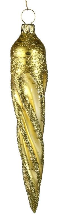 ChristbaumEiszapfen ELEGANZ 12 cm matt gold, 4 St./Set Weihnachtsbaumschmuck ELEGANZ