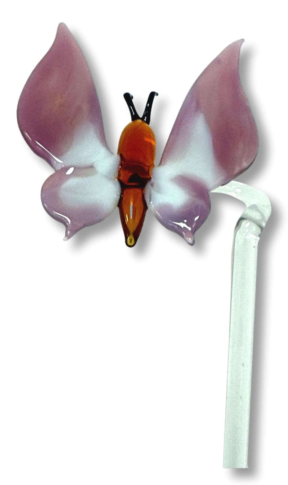 Orchideenstab Schmetterling pink-weiß