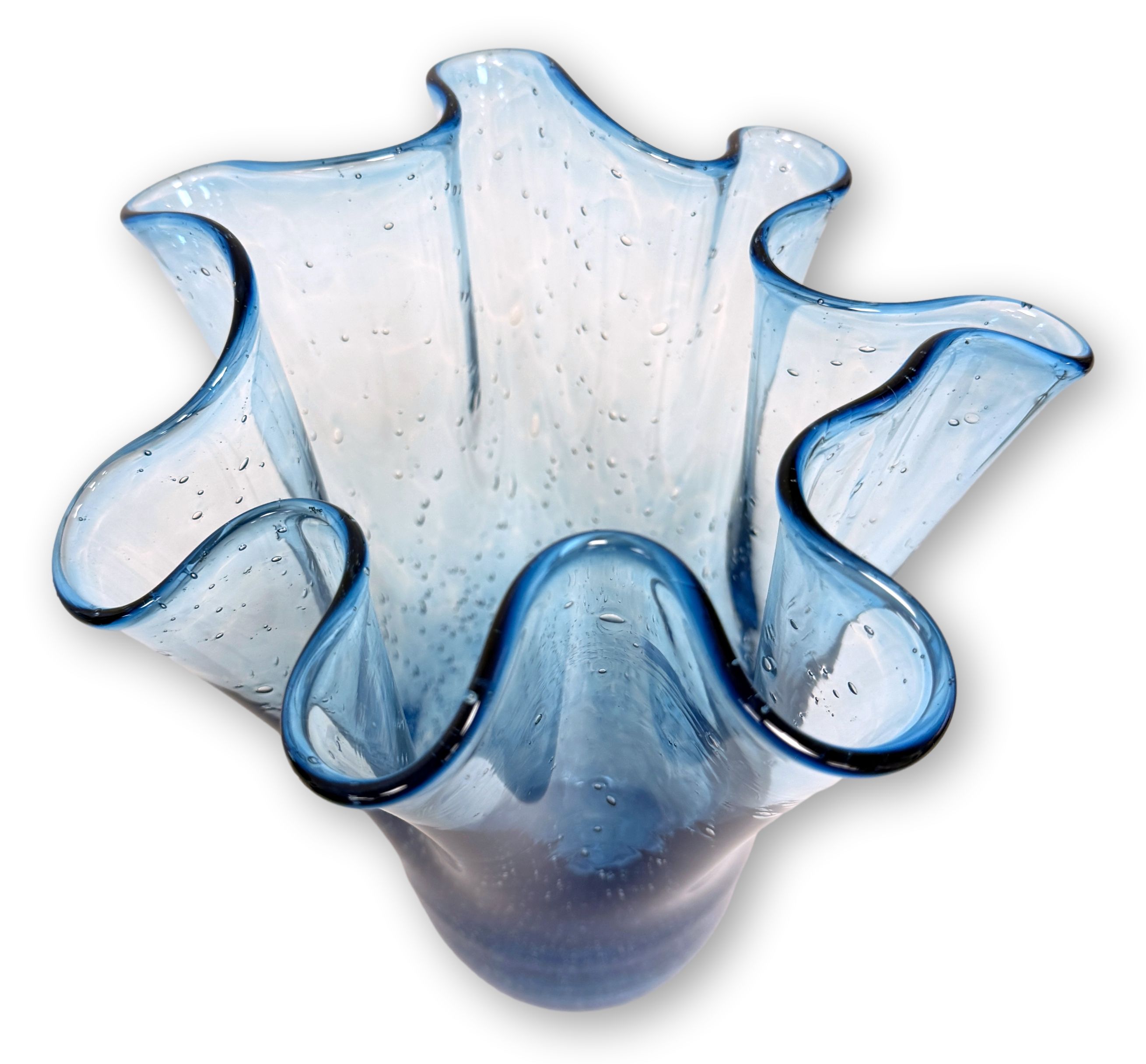 Original Lauschaer Glasvase "Florentine" - Retro-Klassiker Faltenvase, ofenfertige, klassische Vase mit dem Abriss