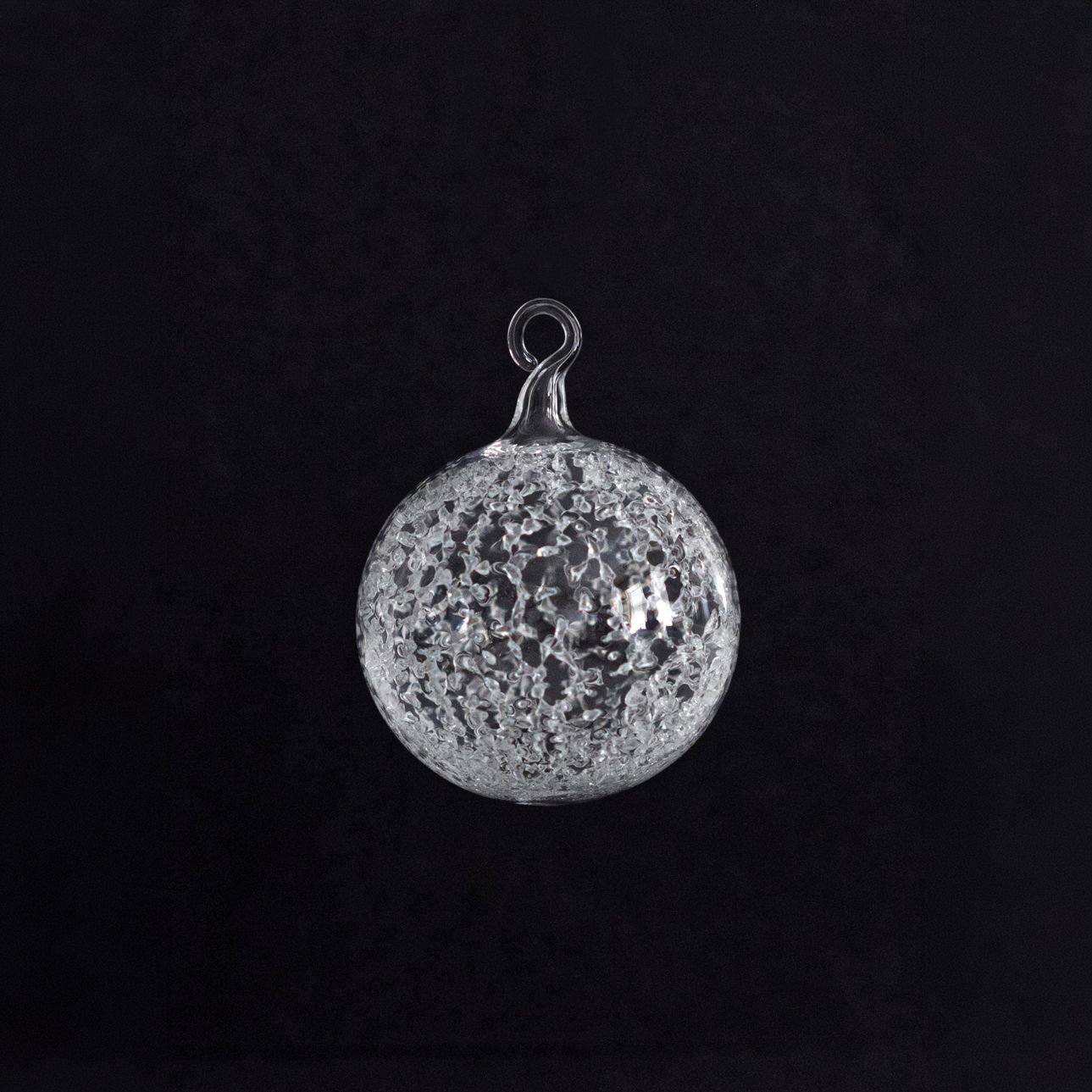 'Johanna' Eis Echtglas-Kugel mit Glasöse, ca. 6 cm kristallklares Glasgranulat, 1-fach gepackt, 1 Stück
