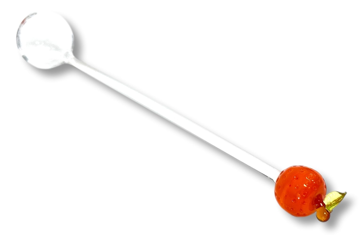 Marmeladenlöffel aus Glas mit Orange, ca. 14cm Löffel für Konfitüre und Gelee