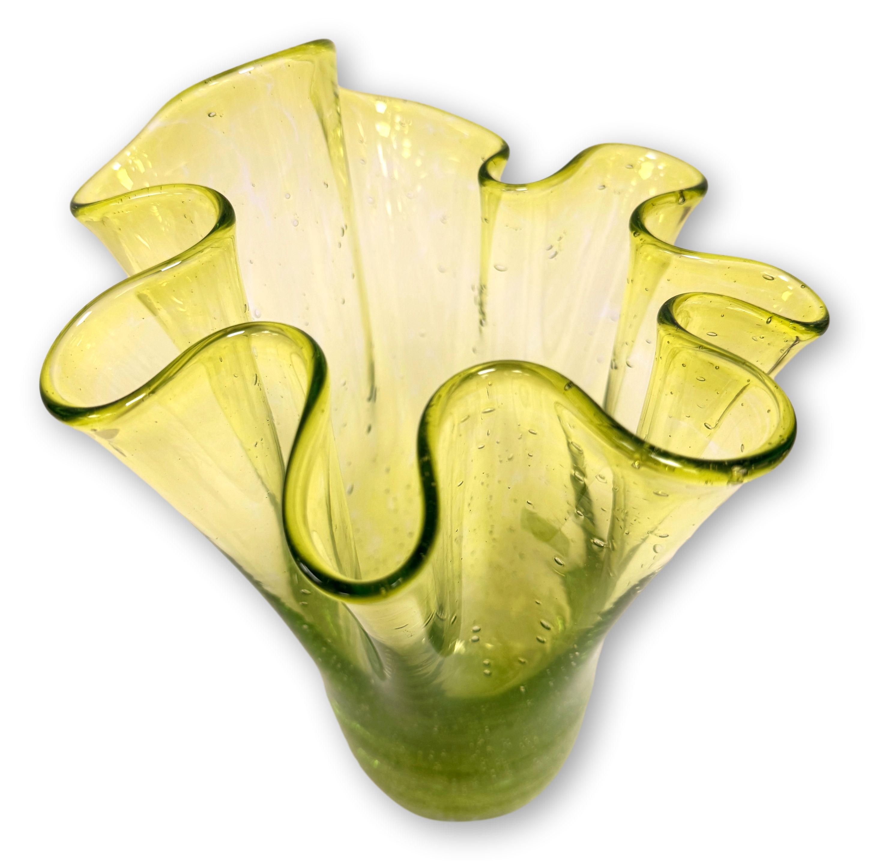 Original Lauschaer Glasvase "Florentine" - Retro-Klassiker Faltenvase, ofenfertige, klassische Vase mit dem Abriss