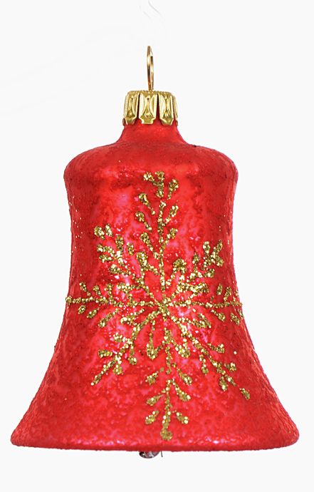 Christbaum Glocke 5 cm MYSTIC RED rot gold verz. 3 -teilig Weihnachtsbaumschmuck MYSTIC RED