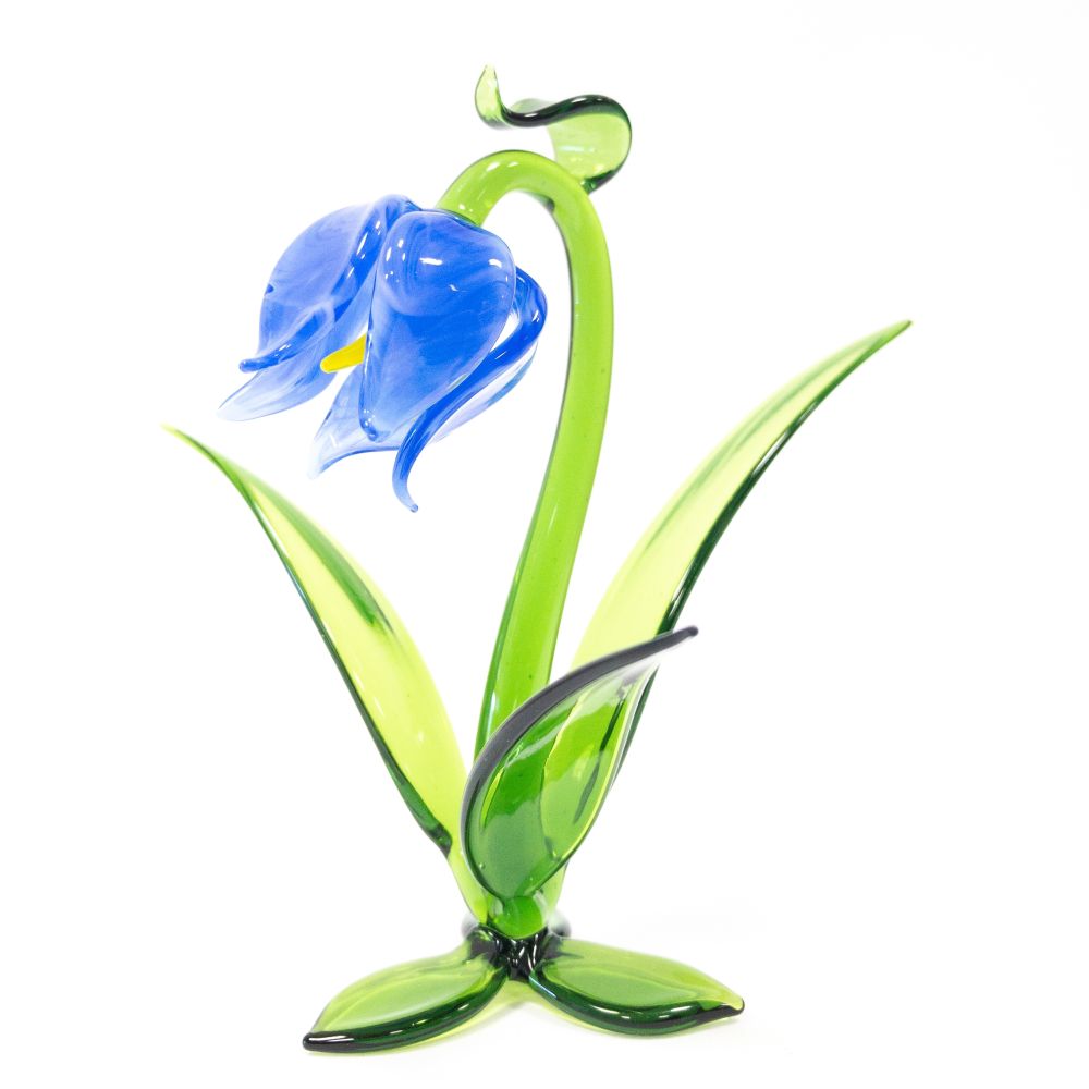 Glasblume Glockenblume blau ca. 10 cm groß gläserne Blume - ein echter Evergreen