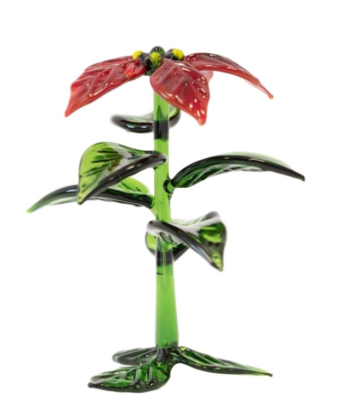 Glasblume Weihnachtsstern ca. 10 cm groß gläserne Blumen - ein echter Evergreen Glasblume Weihnachtsstern ca. 10 cm groß gläserne Blumen - ein echter Evergreen