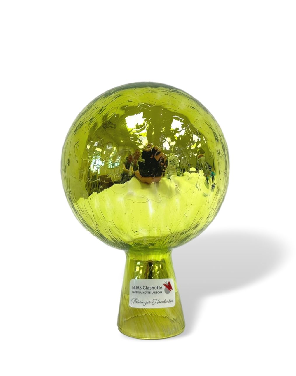 DIE Rosenkugel 9 cm VENEZIA Limonengrün  verspiegelt Rosenkugel Mini - die Balkonkugel
