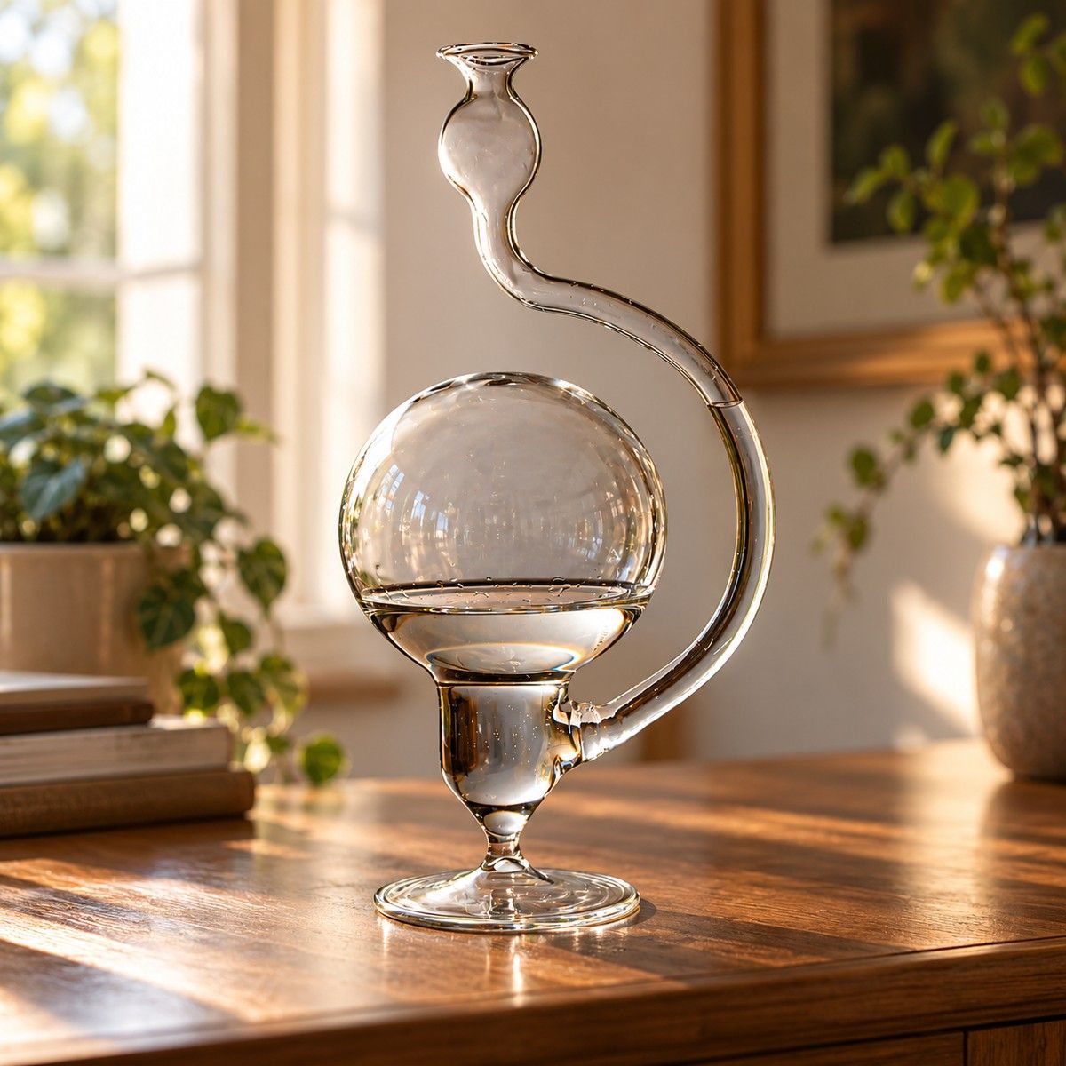 Goethebarometer mit Standfuß,  Höhe 26-27 cm Klassisches  Wetterglas oder Donnerglas