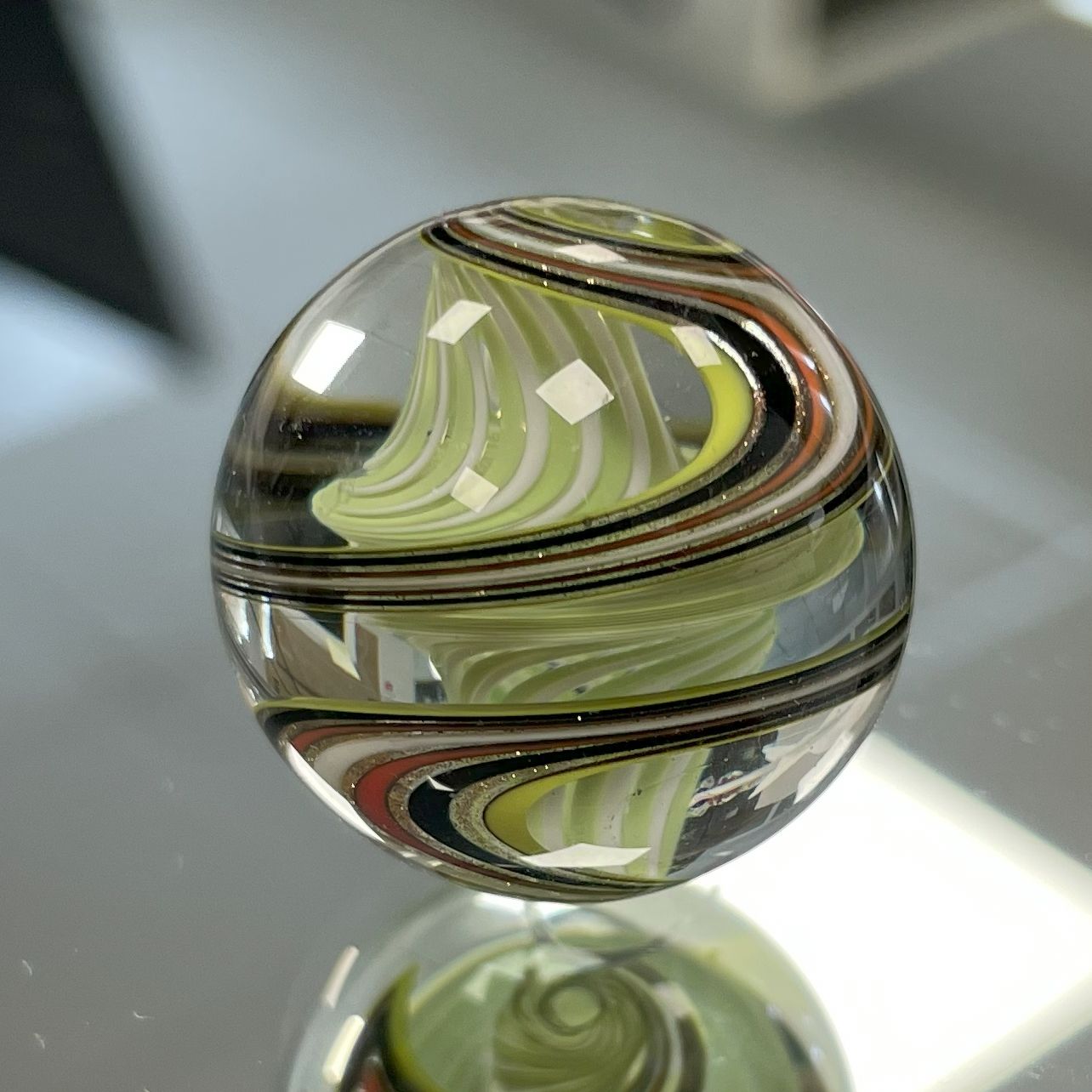 Original Lauschaer UnikatMurmel 2,5 cm Echte Handarbeit! SammlerMurmel aus Lauschaer Glas