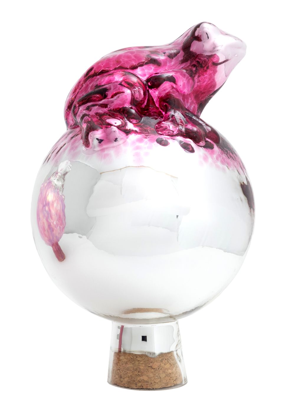 DIE Rosenkugel VENEZIA Pink Frosch auf Kugel verspiegelt NEUHEIT 2019 - die märchenhafte Gartenidee
