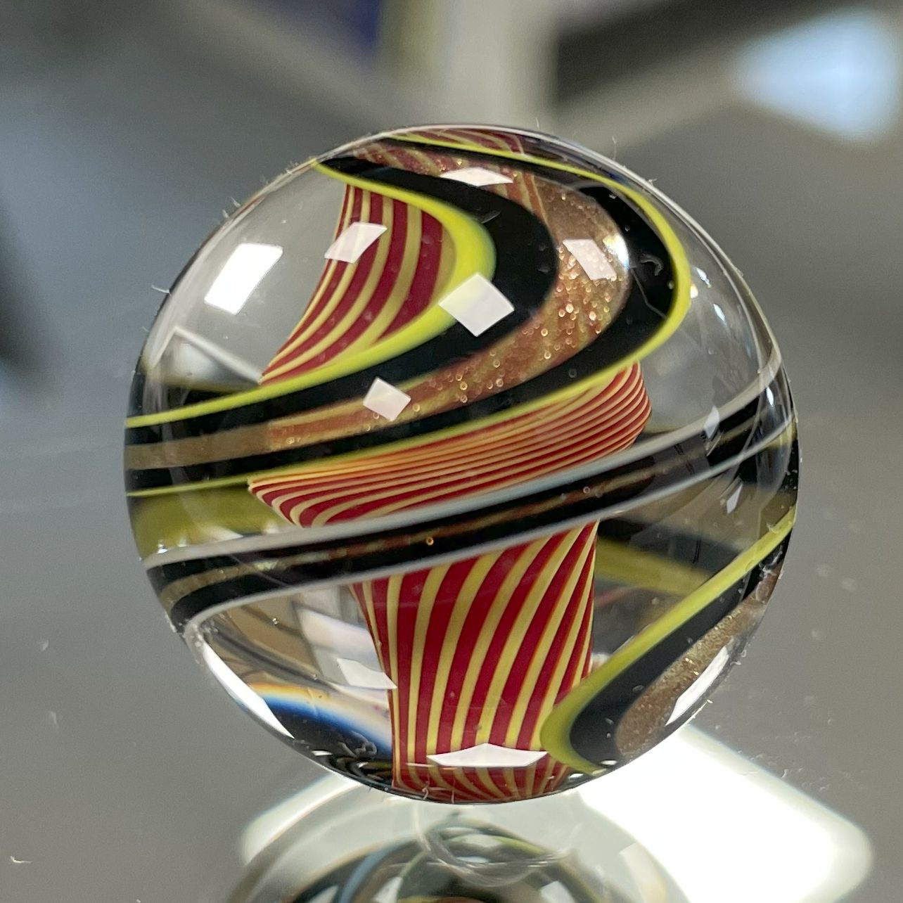 Original Lauschaer UnikatMurmel 2,5 cm Echte Handarbeit! SammlerMurmel aus Lauschaer Glas