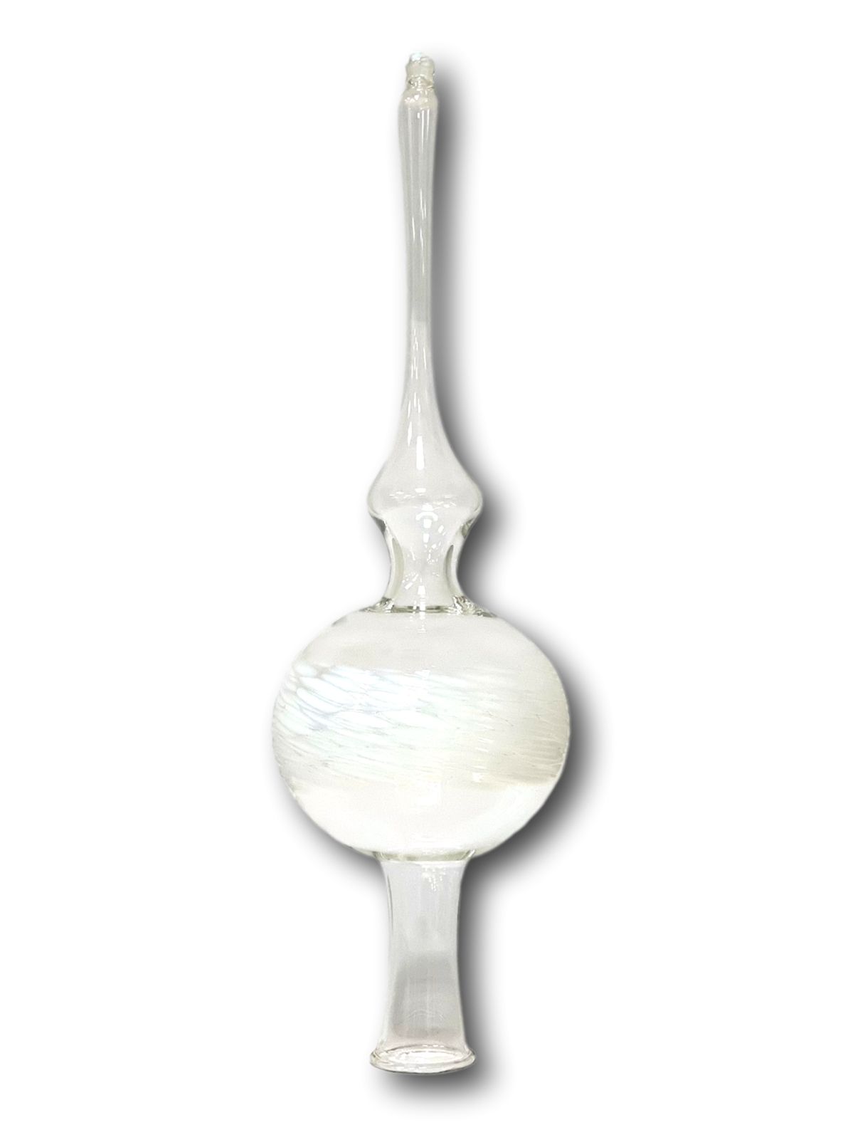 'Johanna' Echtglas-Weihnachtsbaumspitze, ca. 24 cm weißem Glasgranulat, 1-fach gepackt