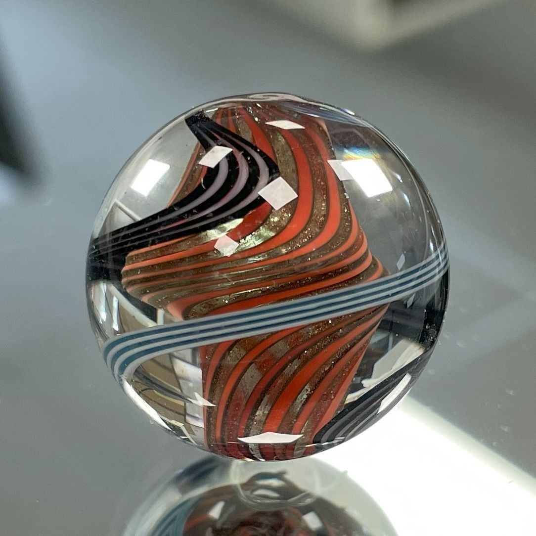 Original Lauschaer UnikatMurmel 2,5 cm Echte Handarbeit! SammlerMurmel aus Lauschaer Glas