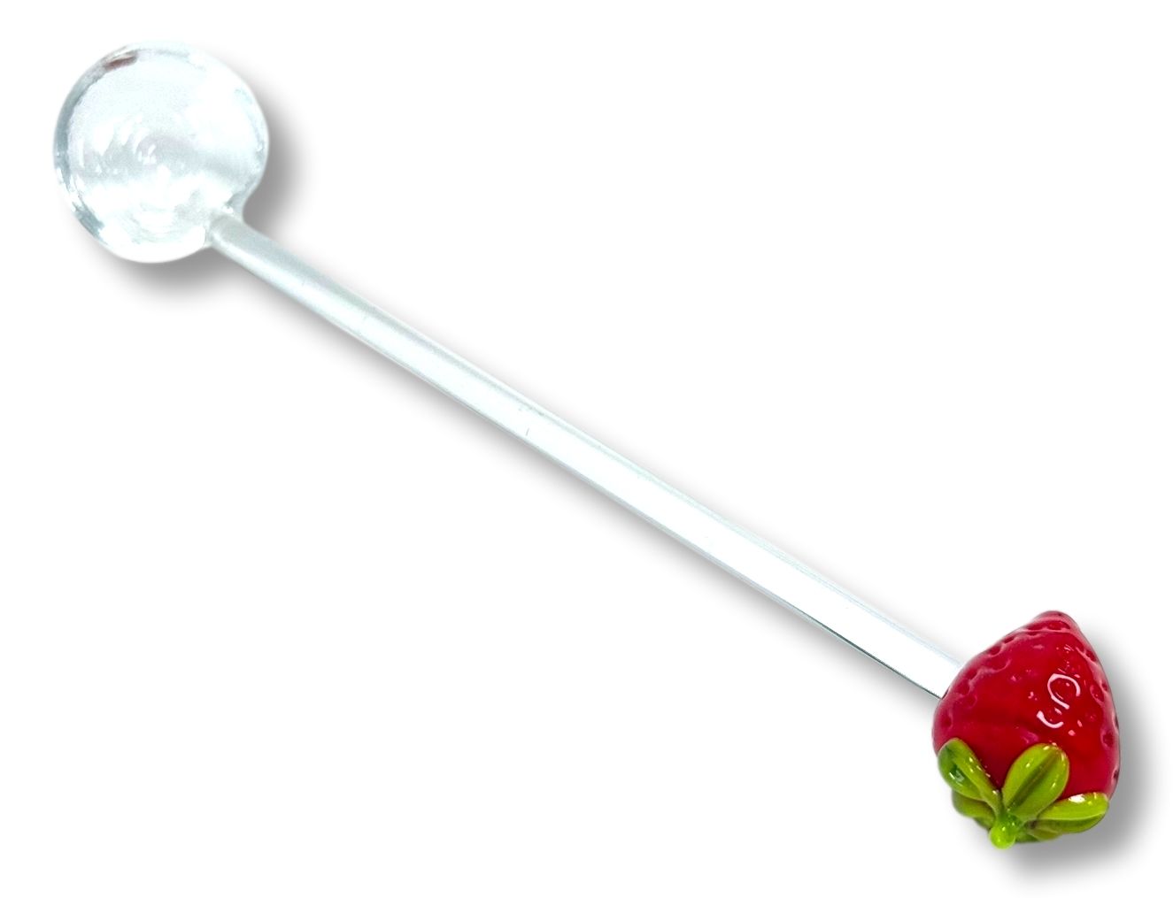 Marmeladenlöffel aus Glas mit Erdbeere, ca. 14cm Löffel für Konfitüre und Gelee