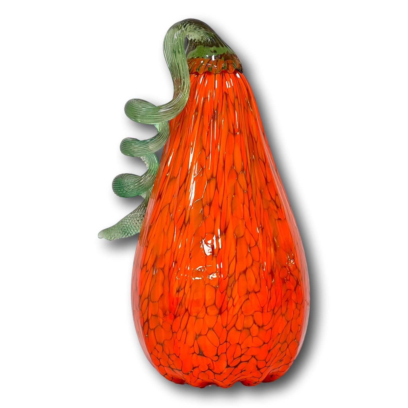 Kürbis aus Glas, orange-bunt, spitze Form "flaschenförmig" Kürbis aus Glas, orange-bunt, spitze Form "flaschenförmig"