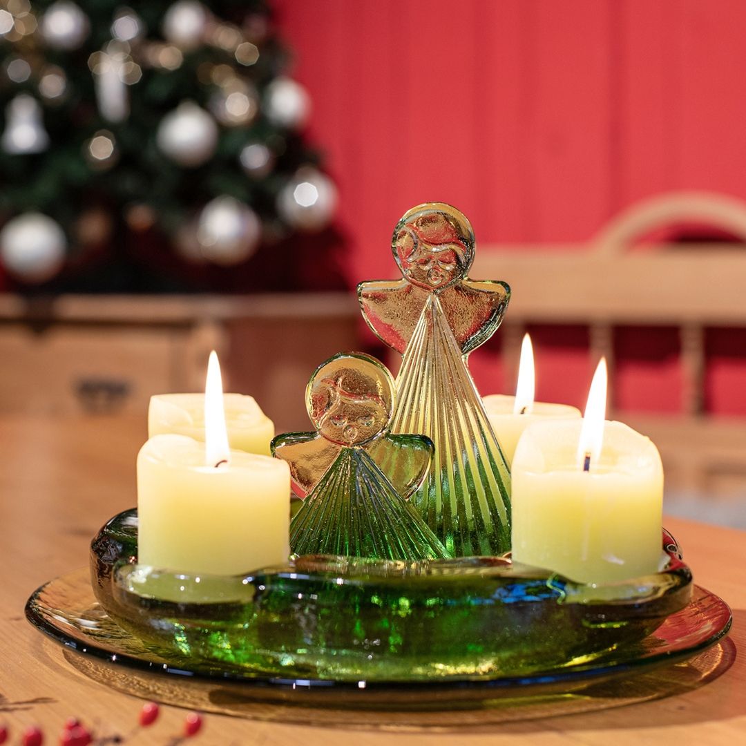 Original Thüringer Waldglas Adventskranz ein Klassiker der Adventsromantik