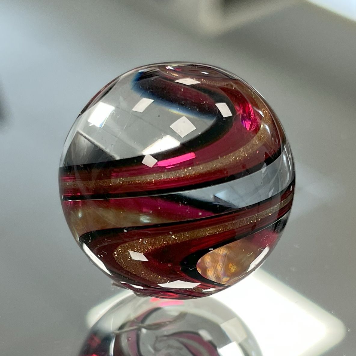 Original Lauschaer UnikatMurmel 2,5 cm Echte Handarbeit! SammlerMurmel aus Lauschaer Glas