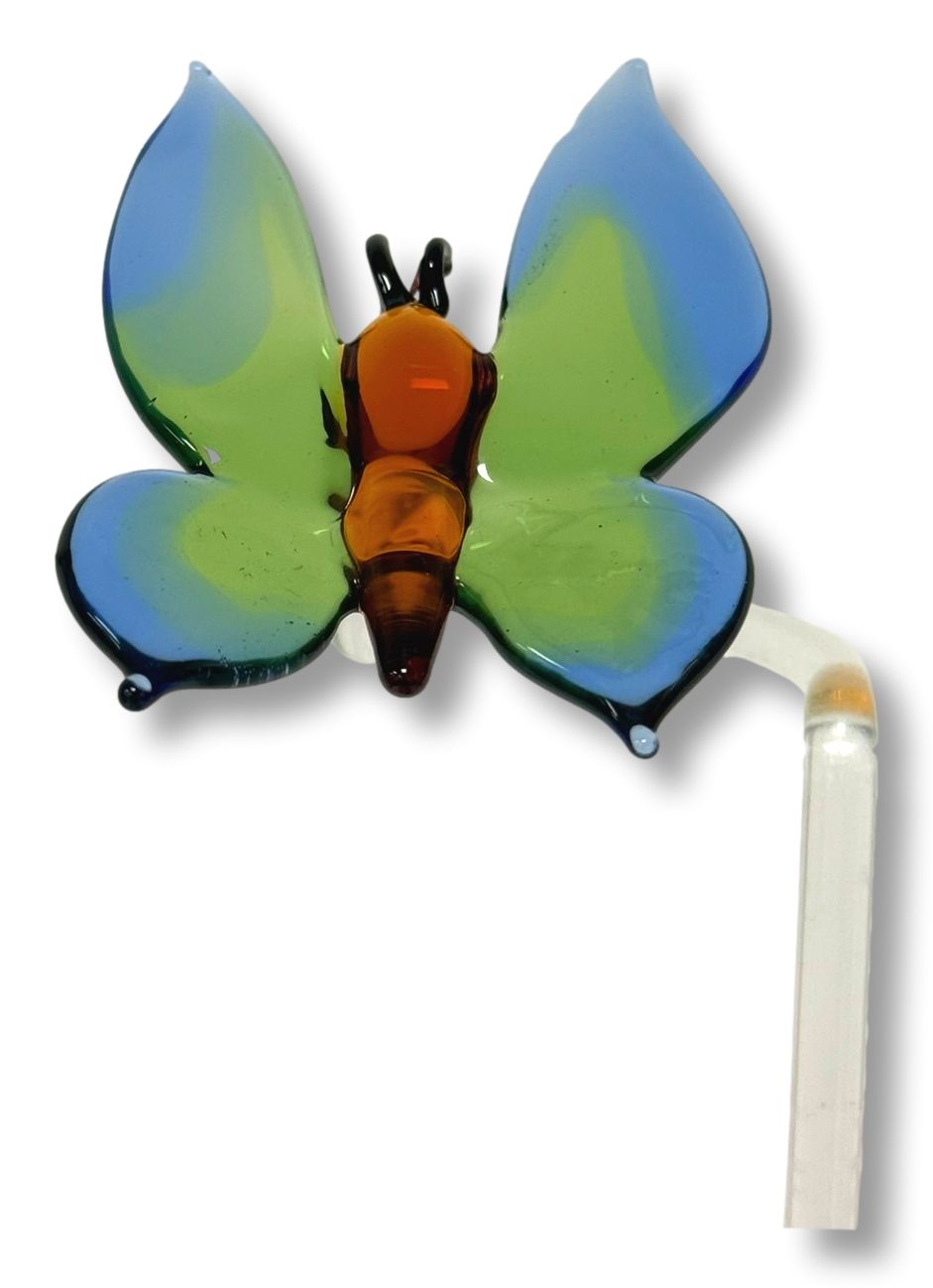 Orchideenstab Schmetterling grün-blau