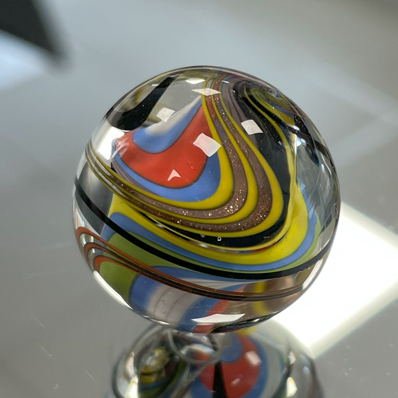 Original Lauschaer UnikatMurmel 2,5 cm Echte Handarbeit! SammlerMurmel aus Lauschaer Glas