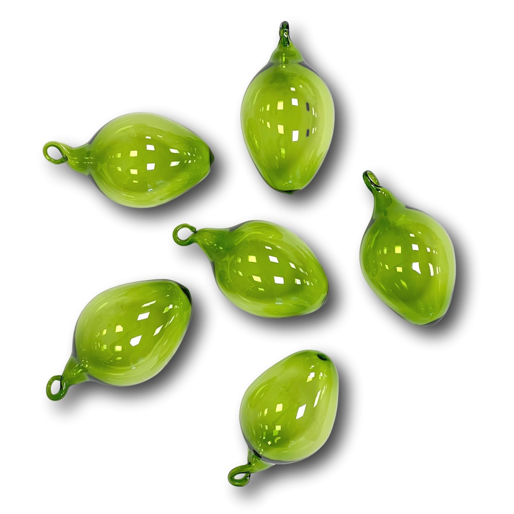 Set Ostereier Waldglas aus echtem Farbglas, unifarben Osterei, farbig 6 Stück, geschmackvolles Set