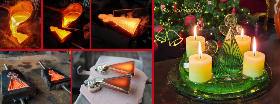 Adventskranz aus Thüringer Waldglas – Weihnachtsdekoration aus Lauscha