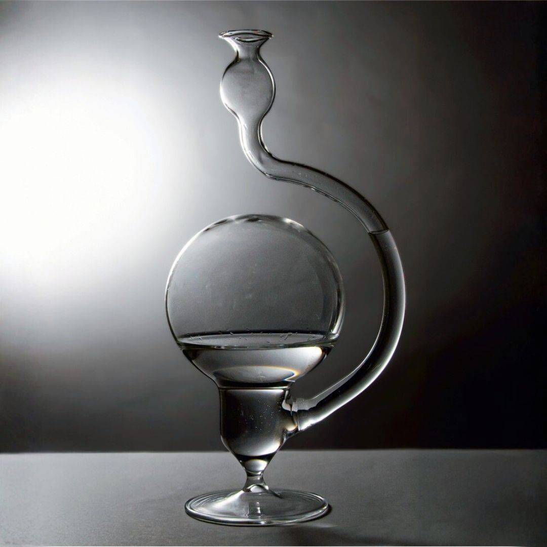 Goethebarometer, kristallklares Klarglas,  Höhe 26-27 cm Klassisches  Wetterglas oder Donnerglas