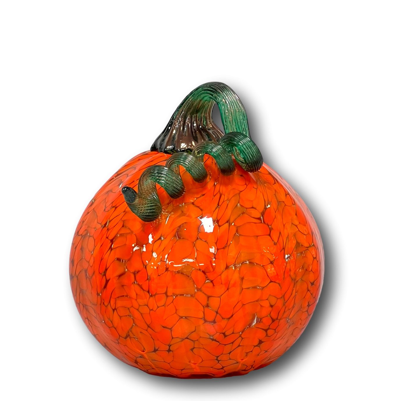 Kürbis aus Glas, orange-bunt, rundliche Form Kürbis aus Glas, orange-bunt, rundliche Form