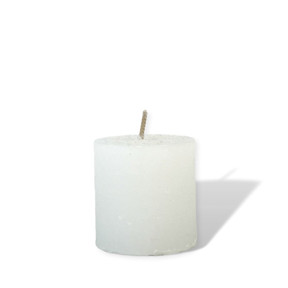 Zylinderkerze 5x 5 cm weiß / elfenbein  Brenndauer ca. 12 h Stumpenkerze passend zum Adventskranz