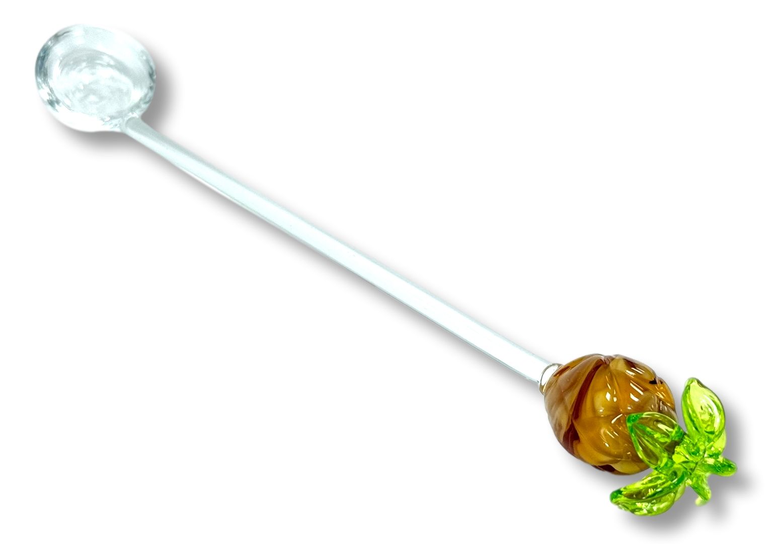 Marmeladenlöffel aus Glas mit Ananas, ca. 14cm Löffel für Konfitüre und Gelee