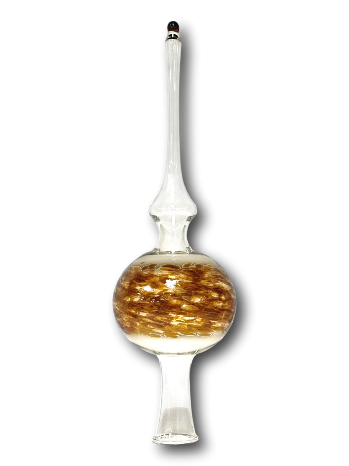 'Johanna' Echtglas-Weihnachtsbaumspitze, ca. 24 cm bernsteinfarbenes Glasgranulat, 1-fach gepackt
