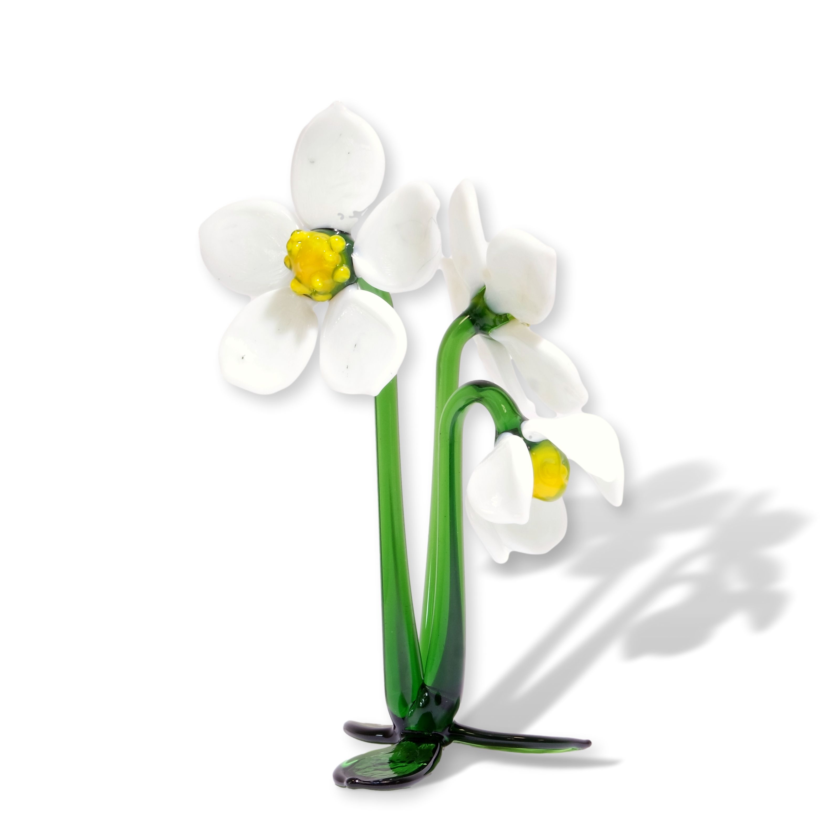 Glasblume Christrose ca. 12 cm groß mit 3 Blüten gläserne Blumen - ein echter Evergreen Glasblume Christrose ca. 12 cm groß mit 3 Blüten gläserne Blumen - ein echter Evergreen