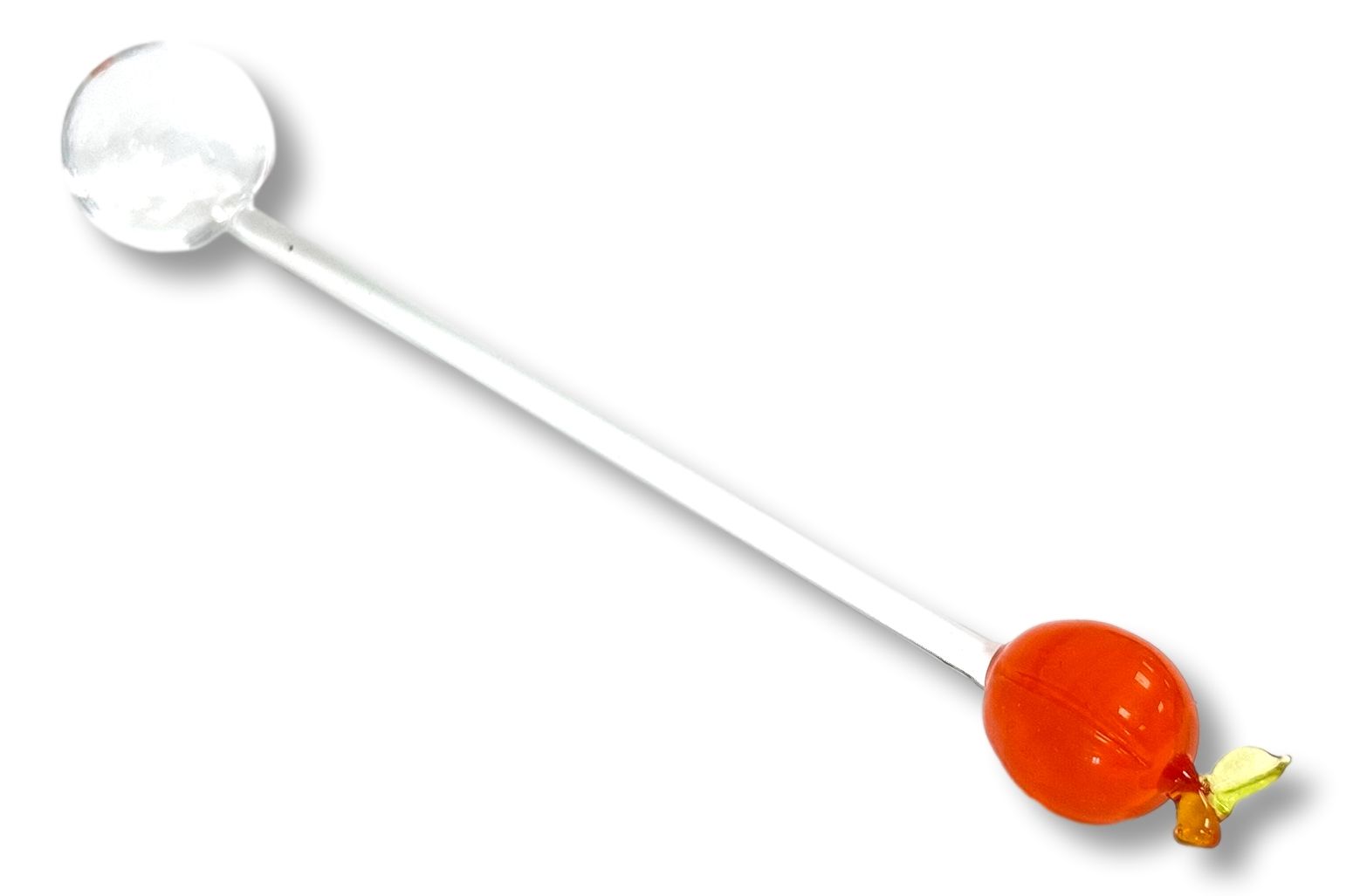 Marmeladenlöffel aus Glas mit Pfirsich, ca. 14cm Löffel für Konfitüre und Gelee