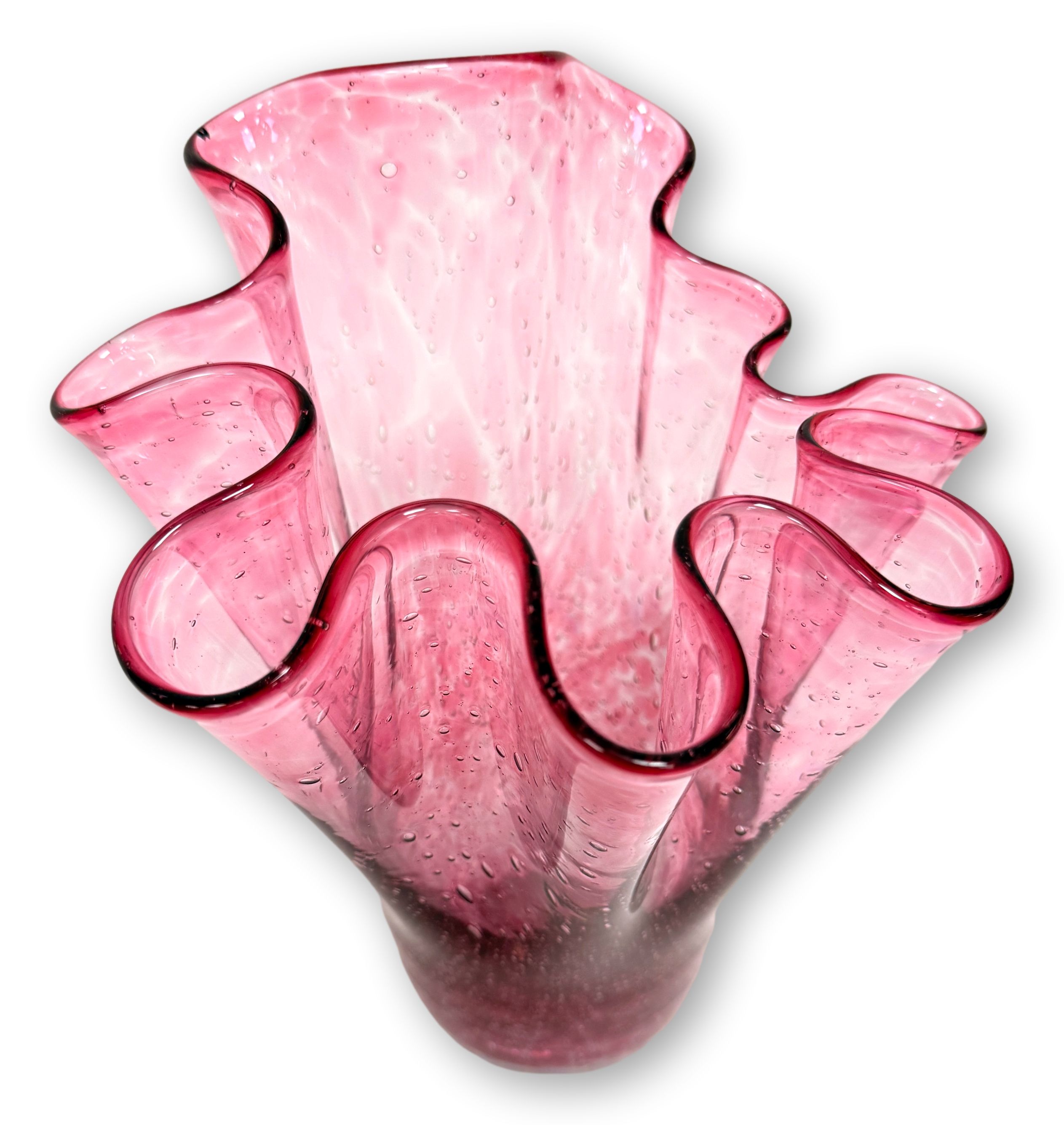 Original Lauschaer Glasvase "Florentine" - Retro-Klassiker Faltenvase, ofenfertige, klassische Vase mit dem Abriss