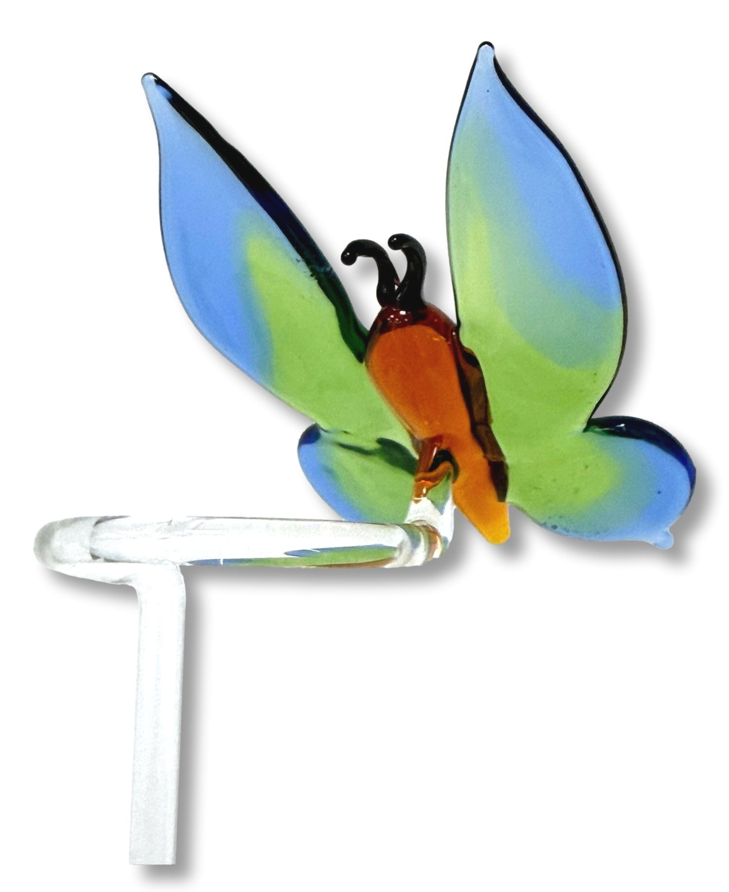 Orchideenstab Schmetterling grün-blau