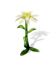 .Glasblume Edelweiß ca. 8 cm groß gläserne Blume - ein echter Evergreen