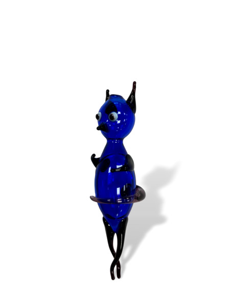 Flaschenteufel - Wassertänzer - Cartesischer Taucher blau-schwarz, Set: 1 Flaschenteufel, 1 Mostkappe