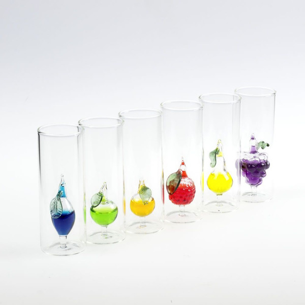 COOL - das fruchtig-frische Partyglas Set aus 2 Bechergläsern mit eingeblasenen Früchten