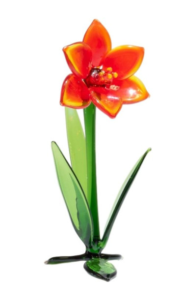 .Glasblume Amaryllis ca. 12 cm groß gläserne Blume - ein echter Evergreen