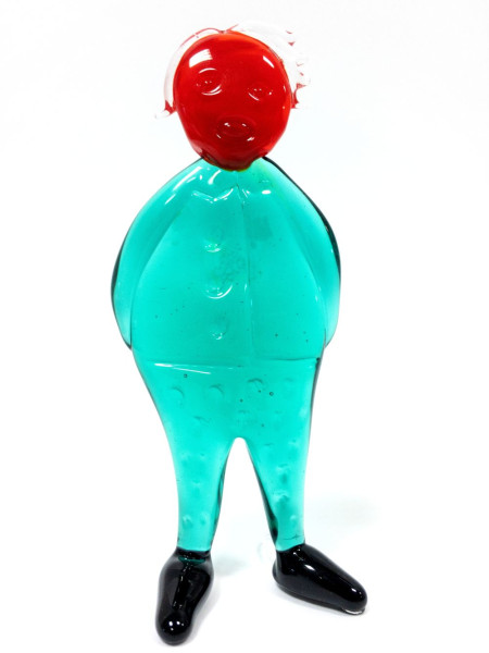 Kunstfigur aus Glas - ELIAS Greiner Vetters Sohn sen. petrol, rot, klar ca. 13 cm