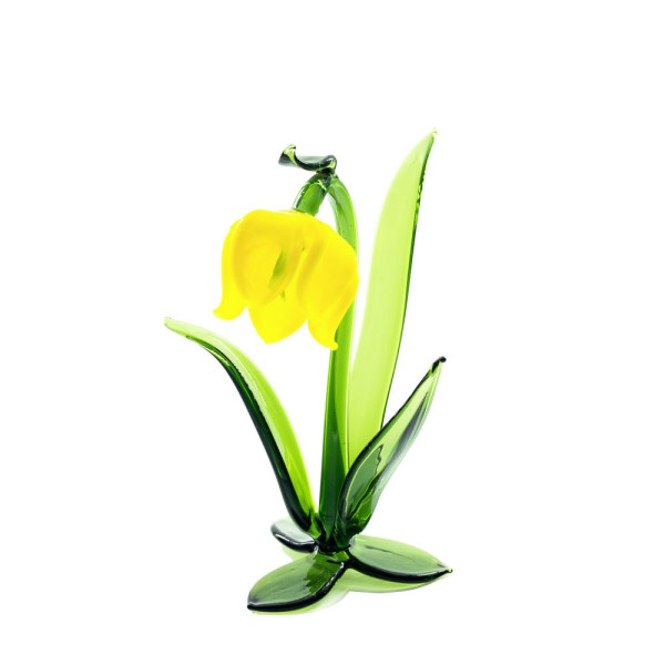 .Glasblume Glockenblume gelb ca. 10 cm groß gläserne Blume - ein echter Evergreen