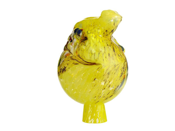 Gartenkugel Frosch auf Kugel 12 cm gelb / bunt getupft Neue Designs für die Gartensaison 2015/16!