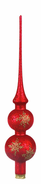 Christbaum Spitze 5/6cm MYSTIC RED gold verz. 1-teilig Weihnachtsbaumschmuck MYSTIC RED